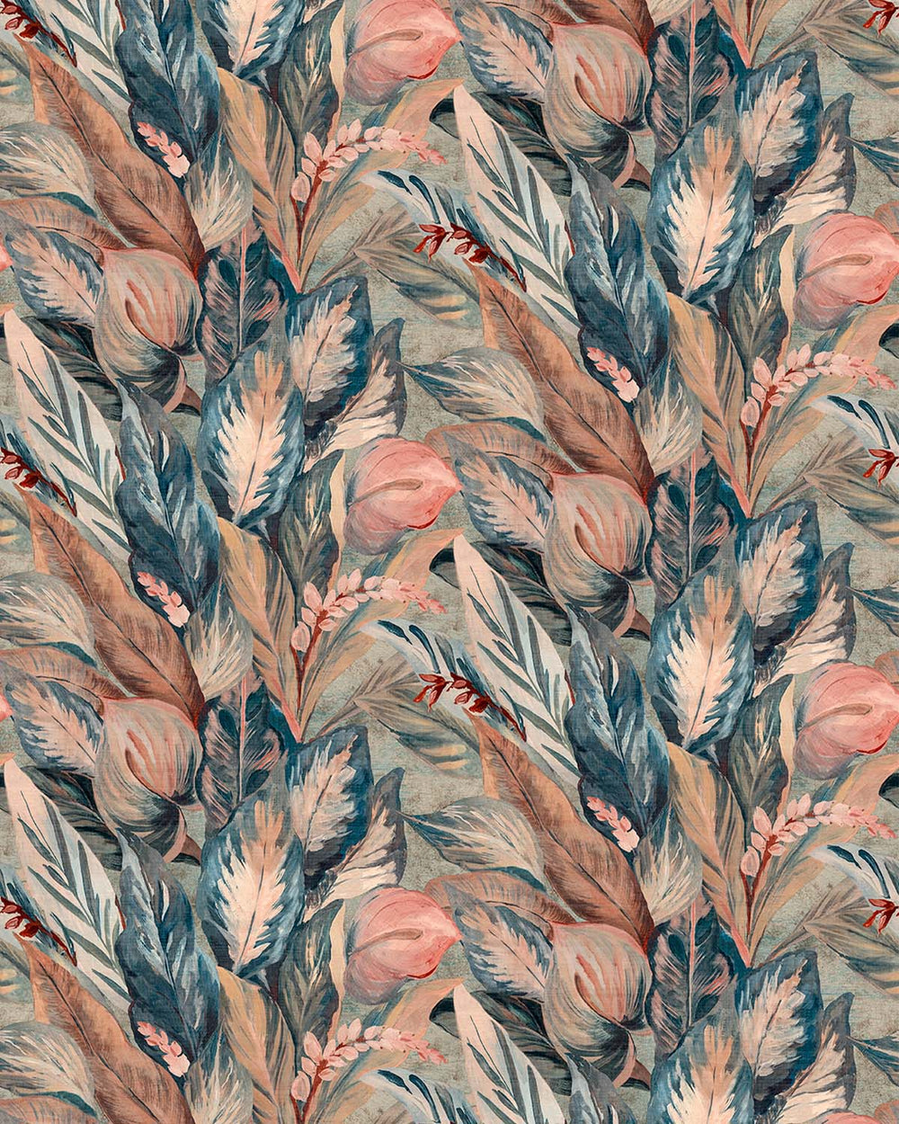 Peach Parfait Vintage Tropical Botanical  Wallpaper Panels RM9235