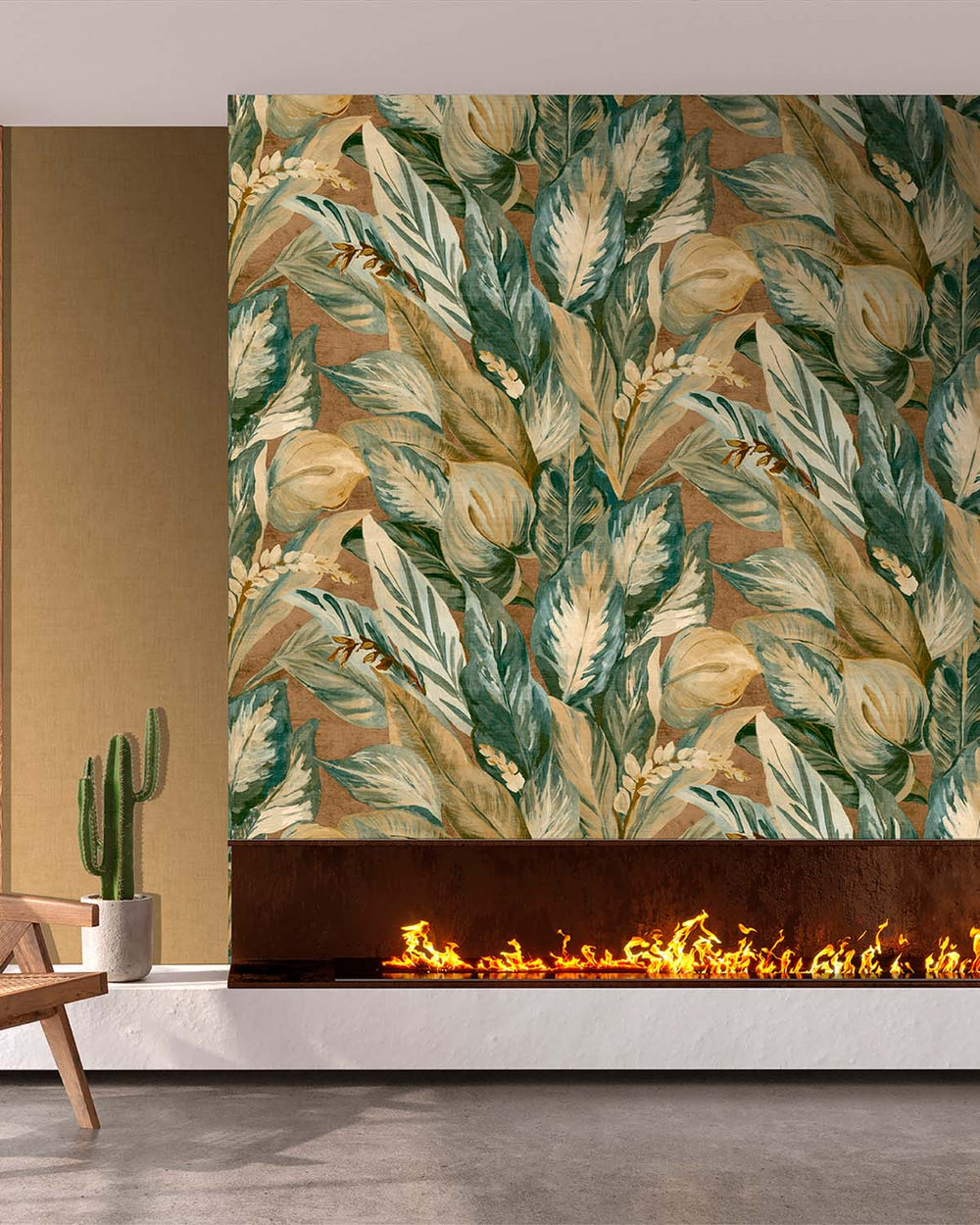 Golden Pilsner Vintage Tropical Botanical  Residential Mural RM9236