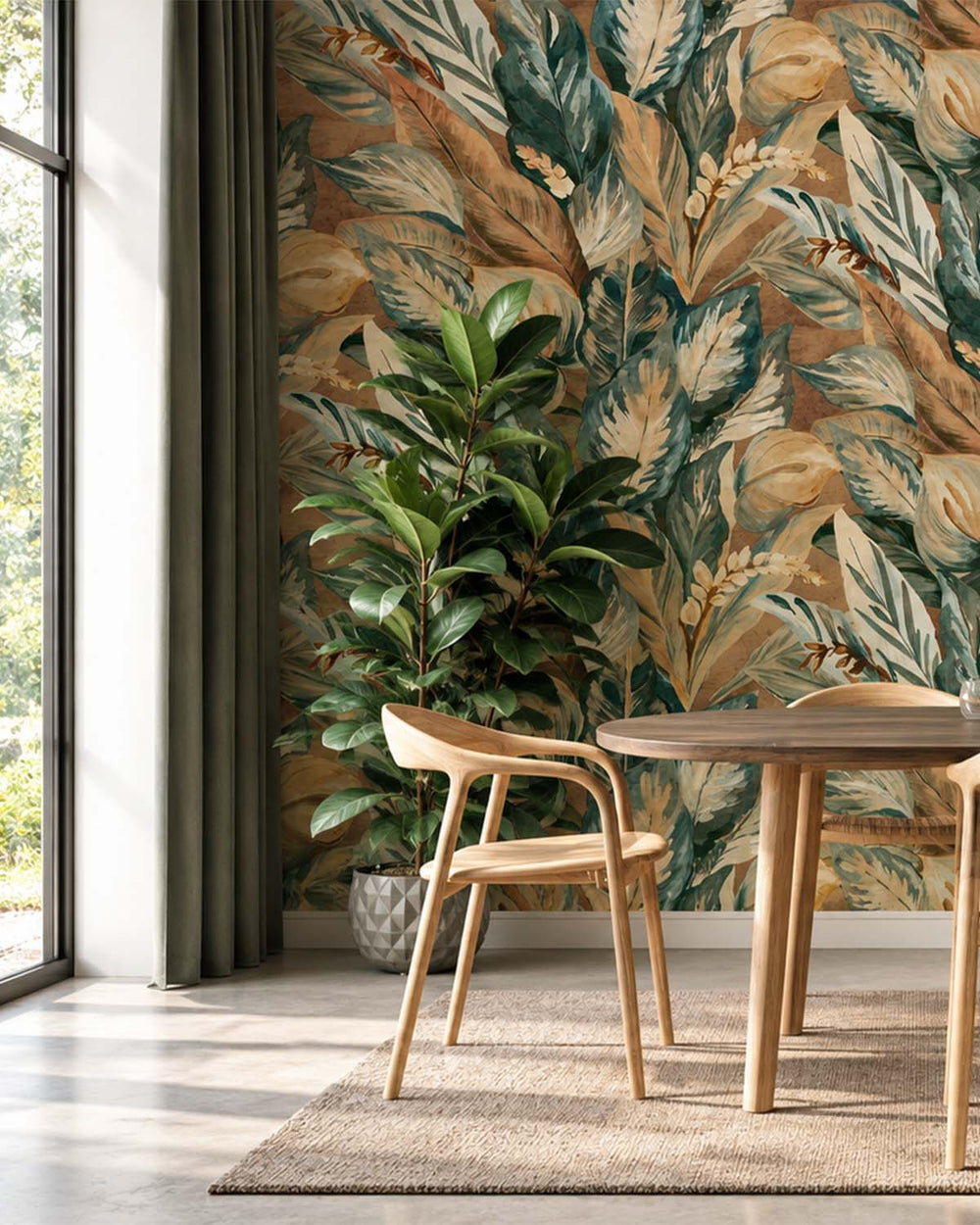 Golden Pilsner Vintage Tropical Botanical  Residential Mural RM9236
