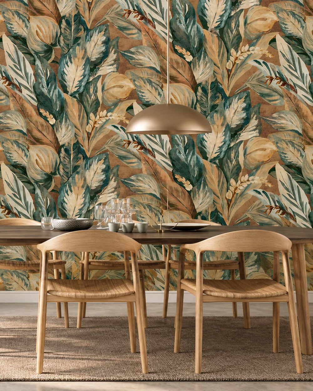 Golden Pilsner Vintage Tropical Botanical  Residential Mural RM9236