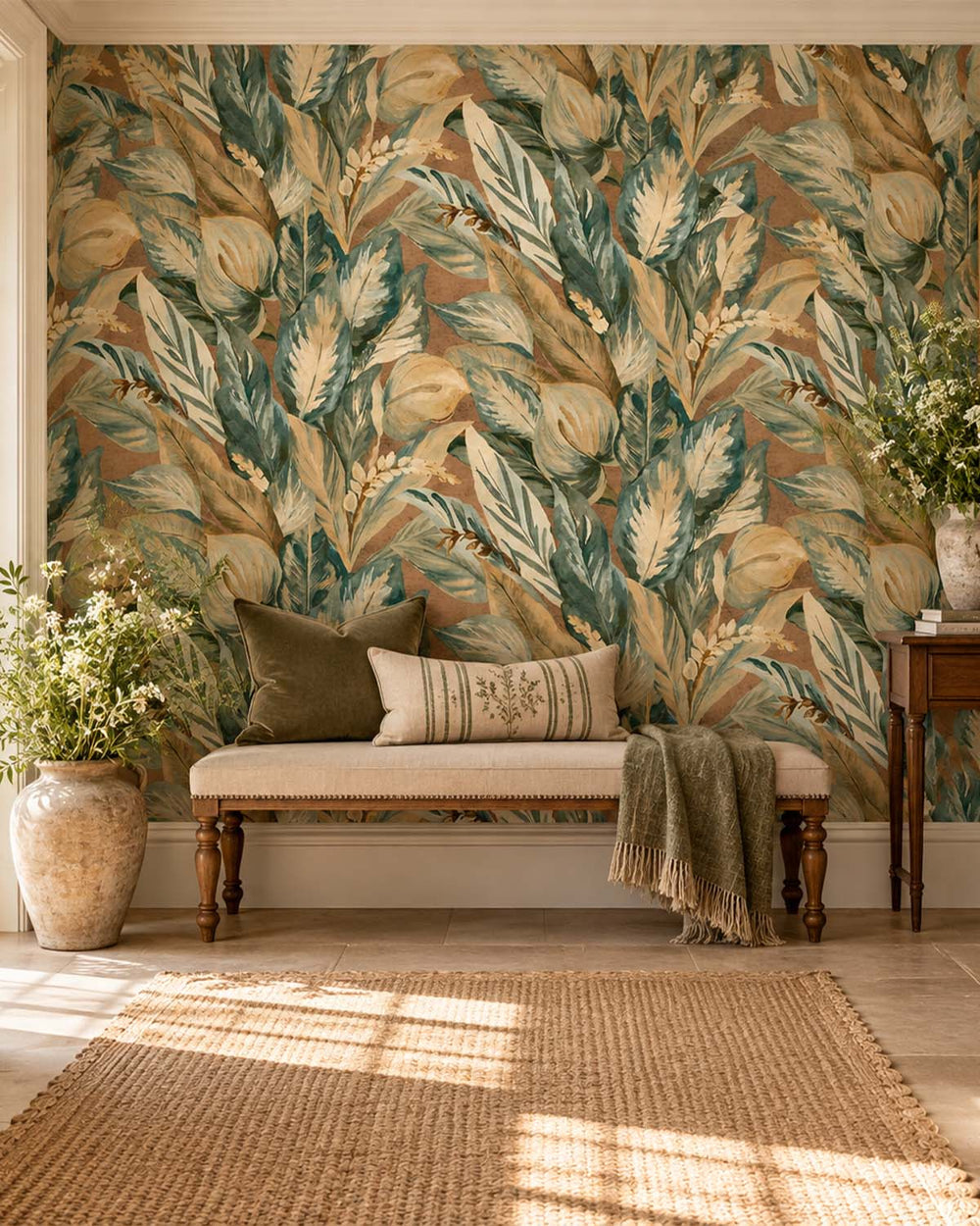 Golden Pilsner Vintage Tropical Botanical  Residential Mural RM9236