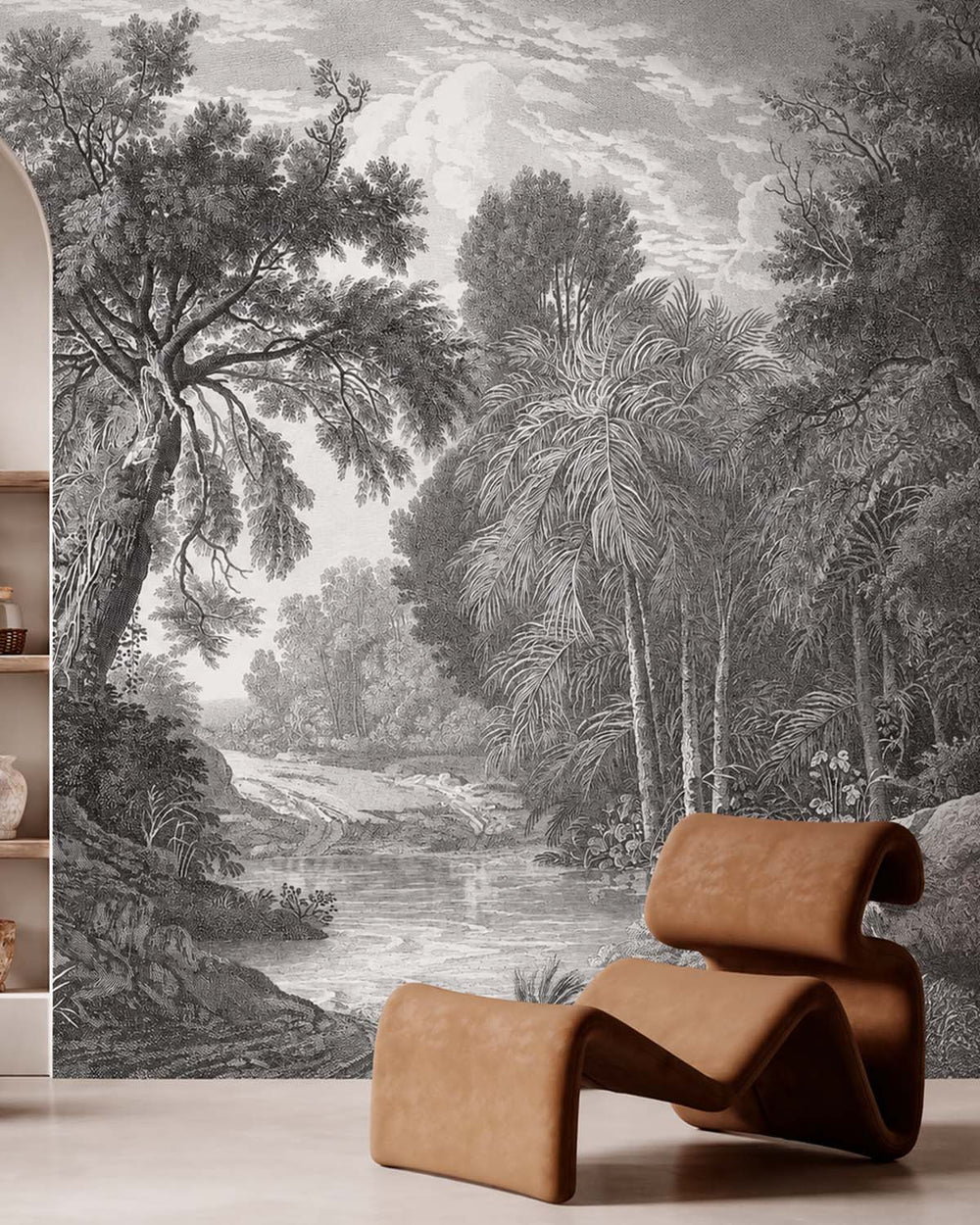 Namara Grey Jungle Riverbank Residential Mural RM9238