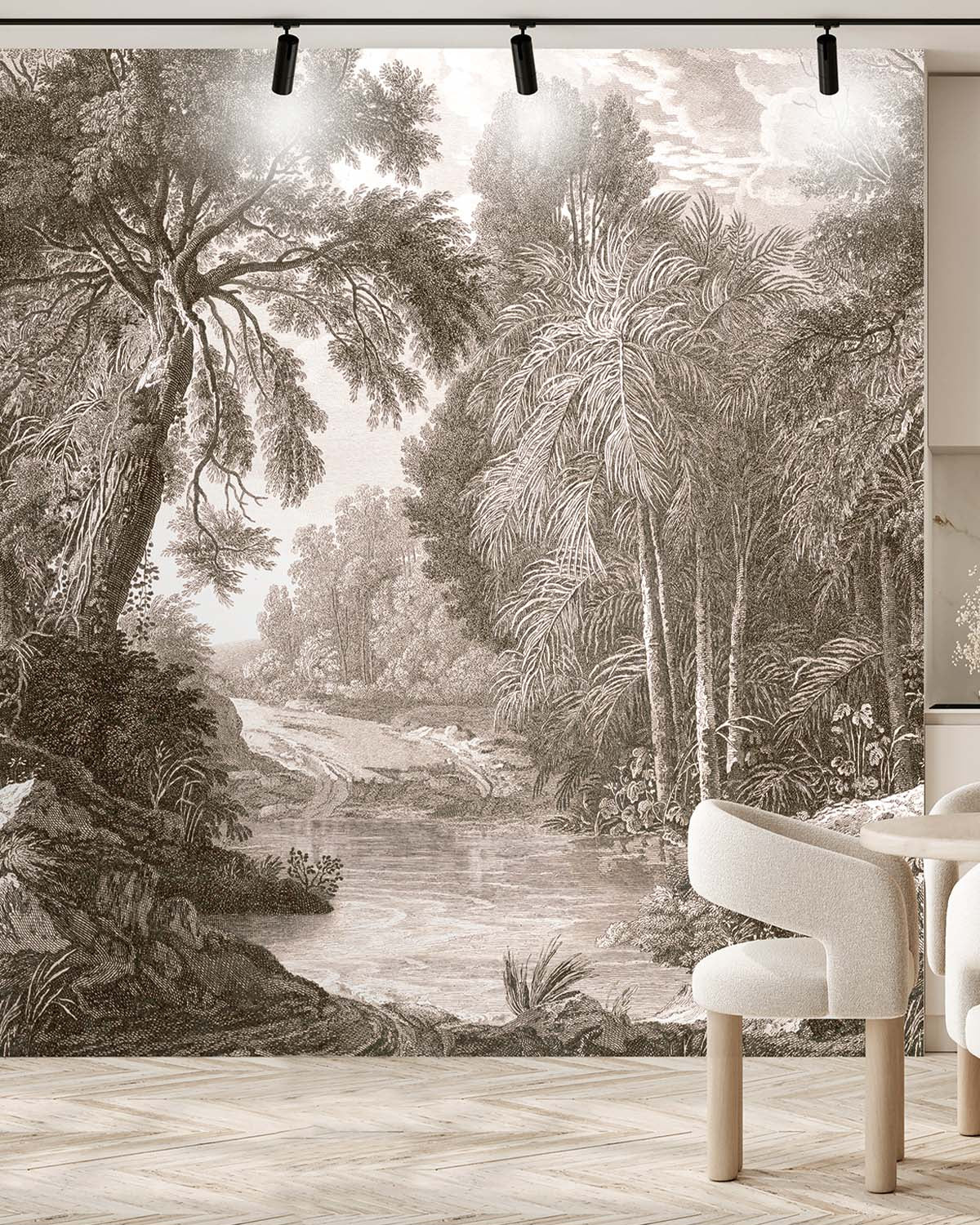 Coral Clay Jungle Riverbank Wallpaper Panels RM9239