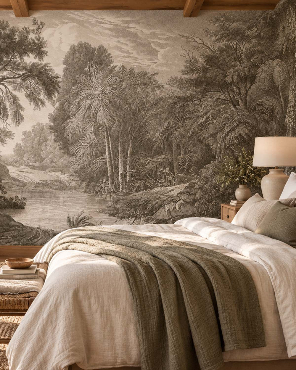 Coral Clay Jungle Riverbank Residential Mural RM9239