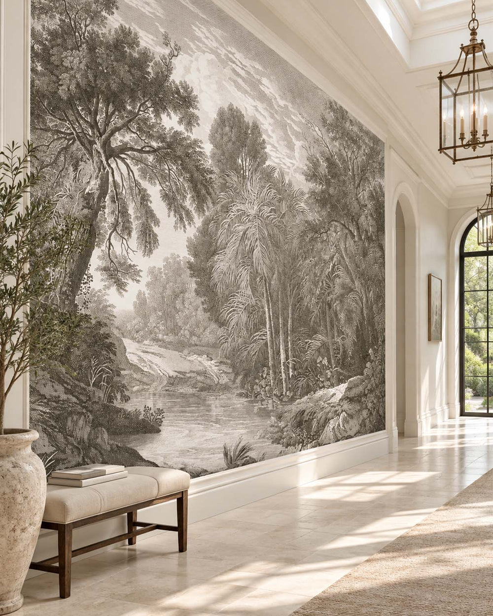 Coral Clay Jungle Riverbank Residential Mural RM9239