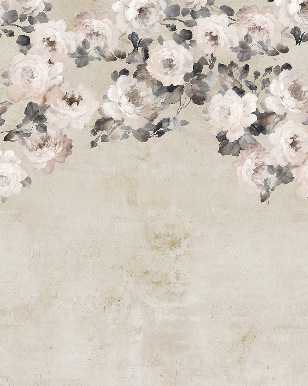 Pearl Oyster Peony and Rose Arbour Residential Mural RM9240