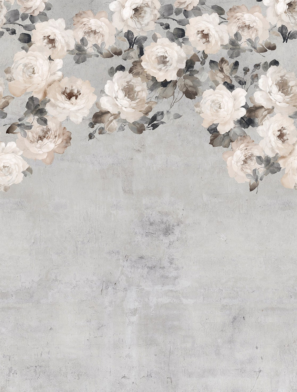 Grey Pearl Peony and Rose Arbour Residential Mural RM9241