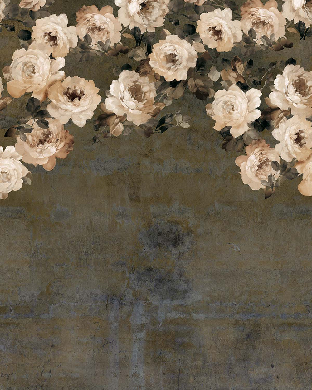 Sensai Brown Peony and Rose Arbour Residential Mural RM9243