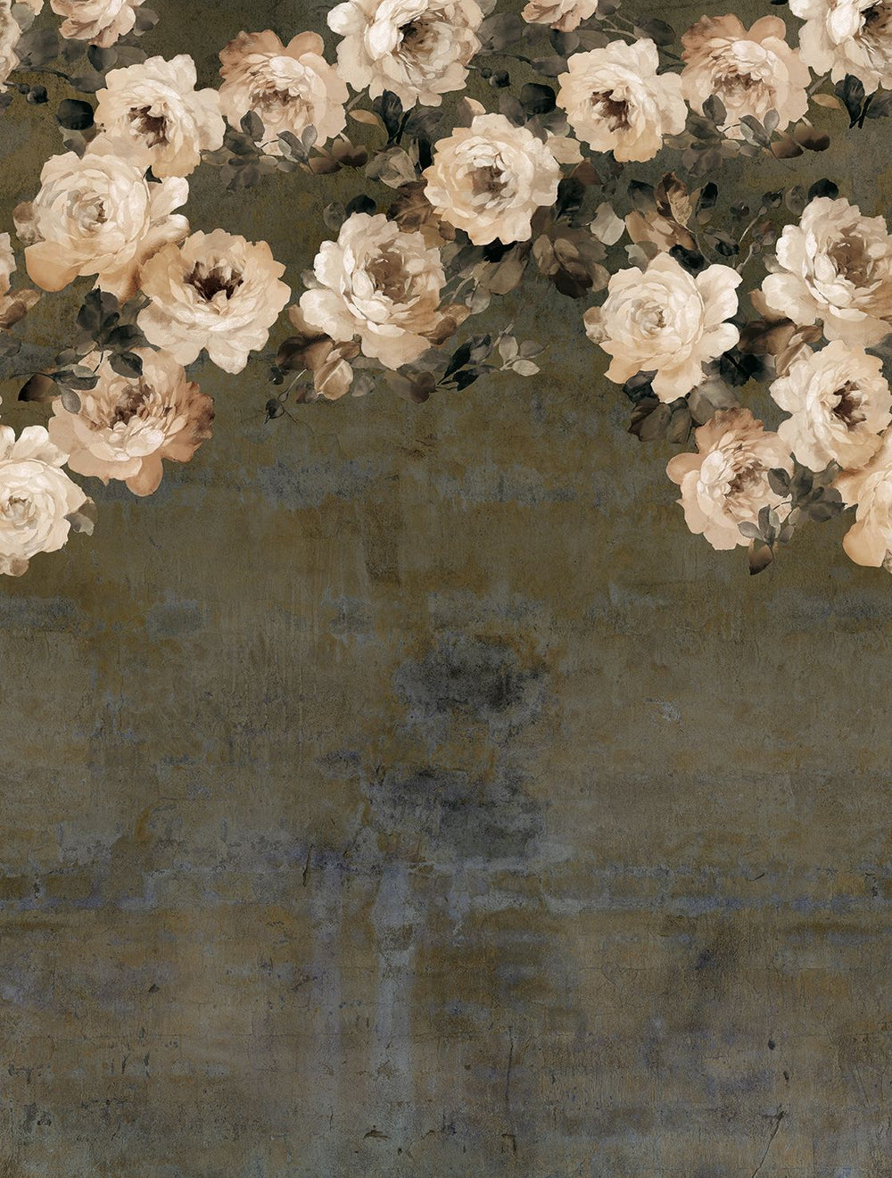 Sensai Brown Peony and Rose Arbour Residential Mural RM9243