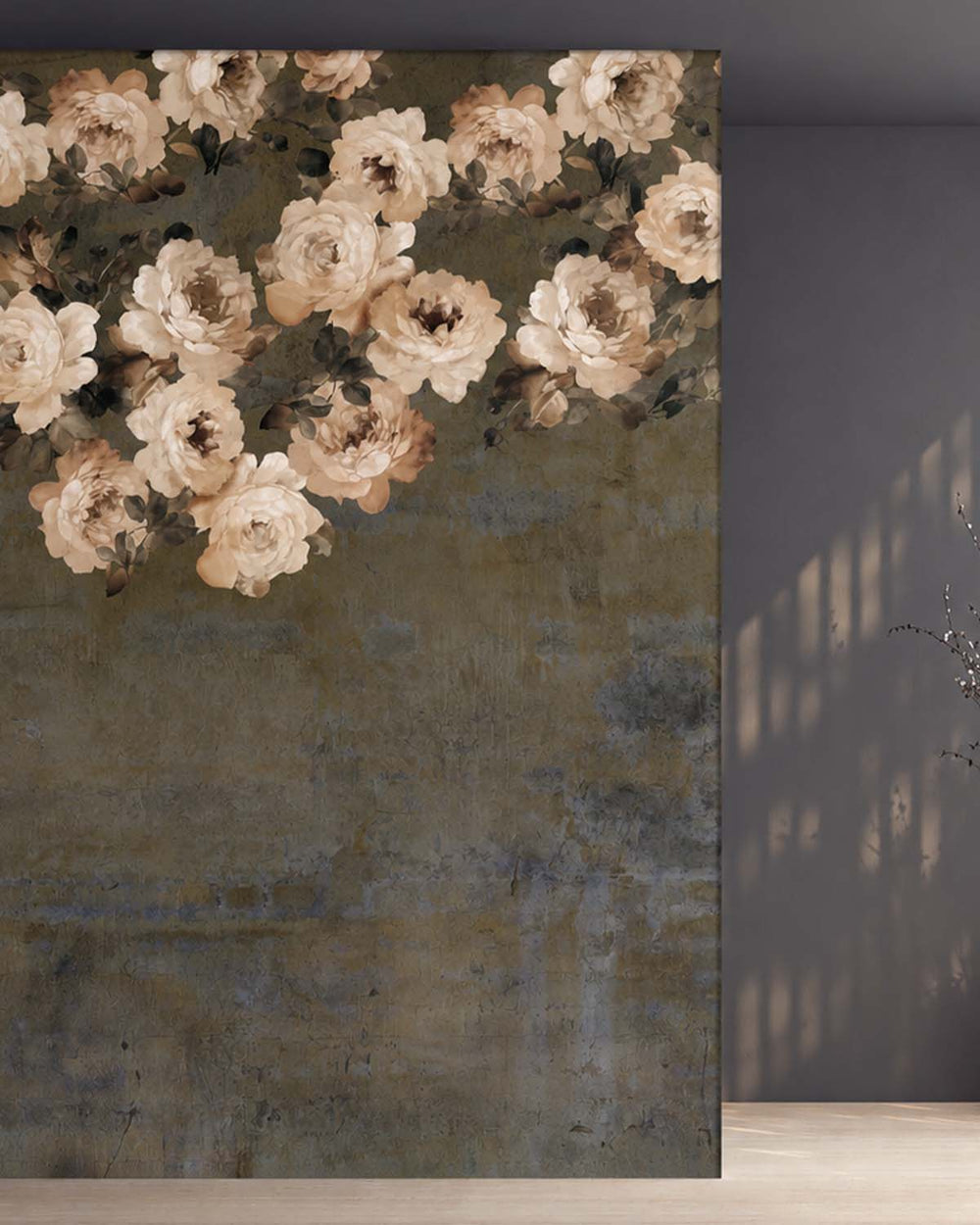 Sensai Brown Peony and Rose Arbour Residential Mural RM9243