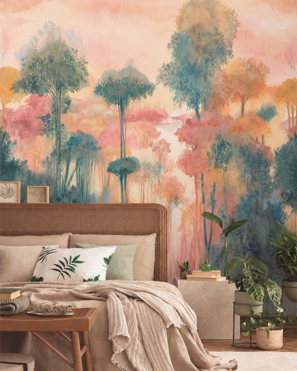 Presidio Peach Enchanted Tropical Woodland Residential Mural RM9245