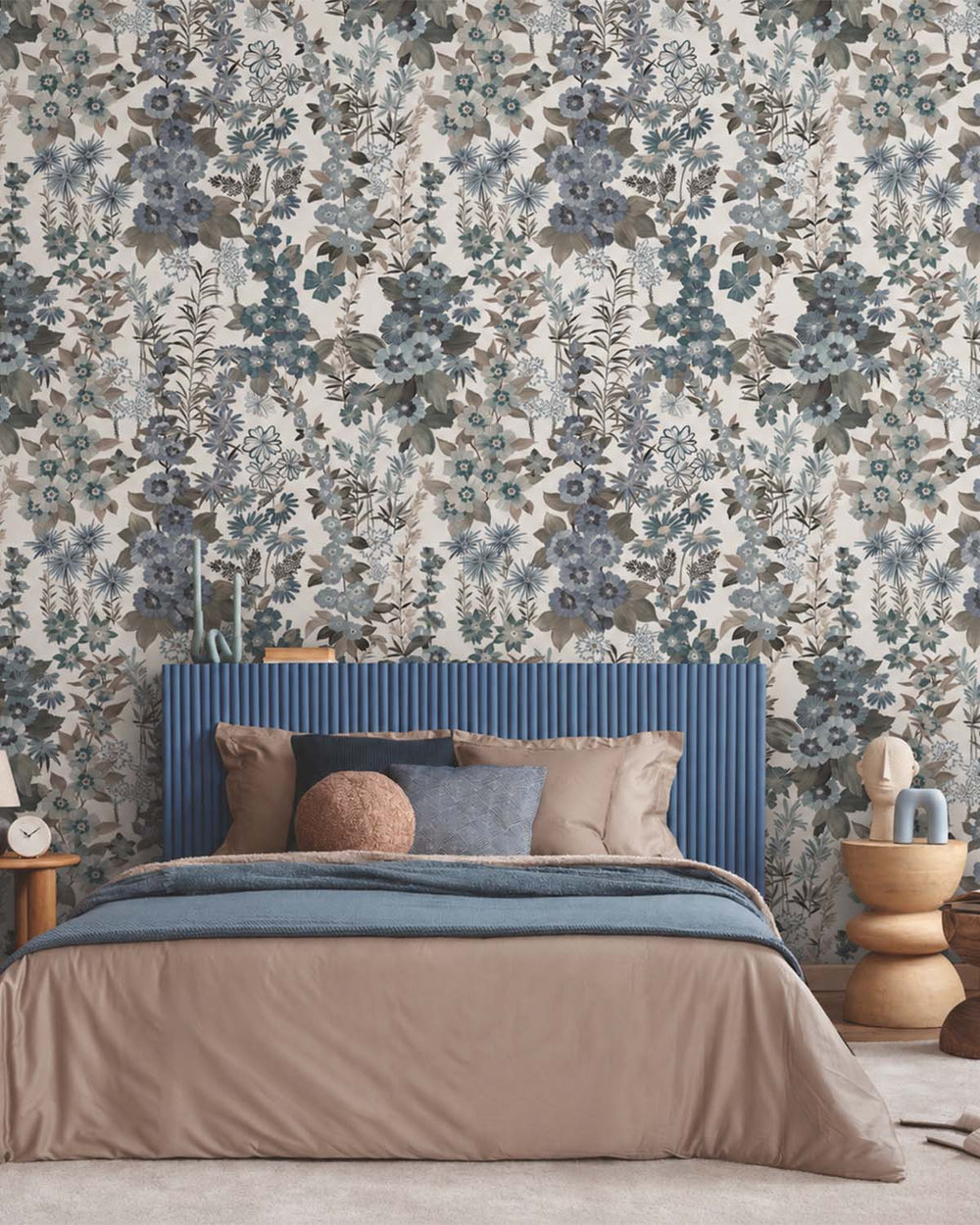 Davy's Grey Modern Wildflower Residential Mural RM9249