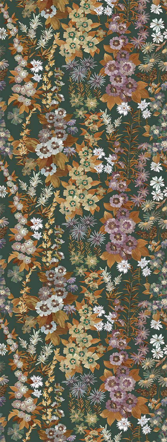 Refined Green Modern Wildflower Residential Mural RM9250