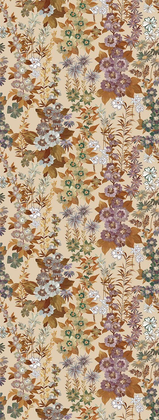 Woodgrain Modern Wildflower Residential Mural RM9251
