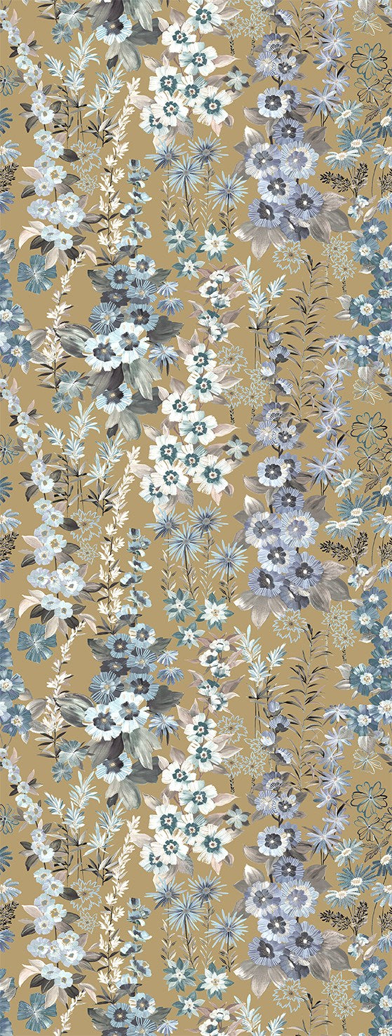 Eastern Gold Modern Wildflower Residential Mural RM9252
