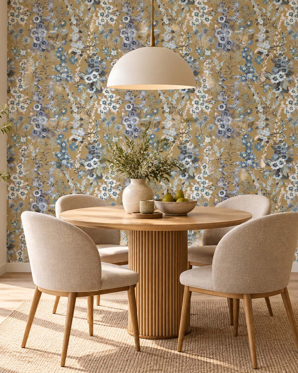 Eastern Gold Modern Wildflower Residential Mural RM9252