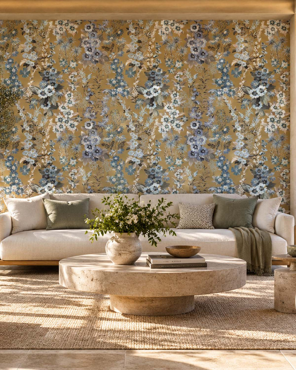 Eastern Gold Modern Wildflower Residential Mural RM9252