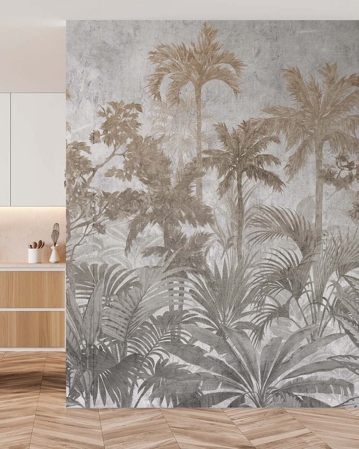 Friar Grey Vintage Tropical Jungle Wallpaper Panels RM9256