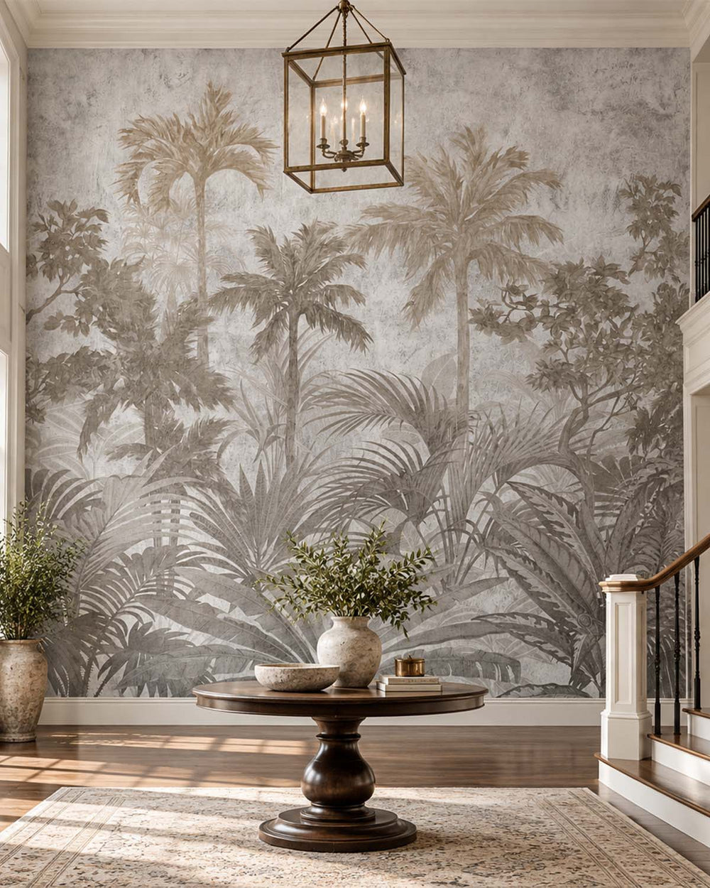 Friar Grey Vintage Tropical Jungle Residential Mural RM9256