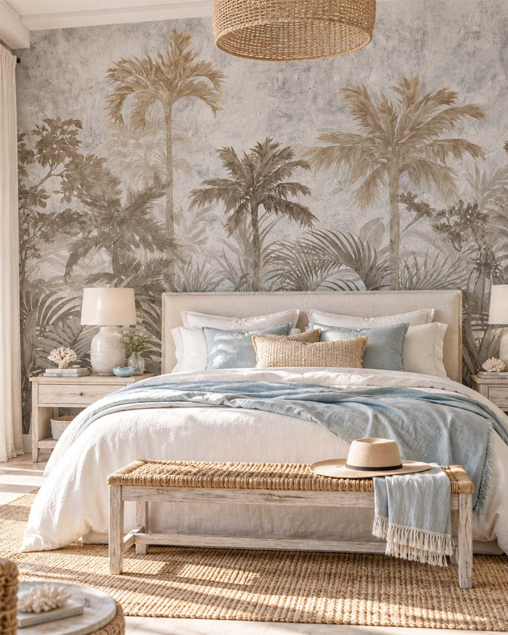Friar Grey Vintage Tropical Jungle Residential Mural RM9256