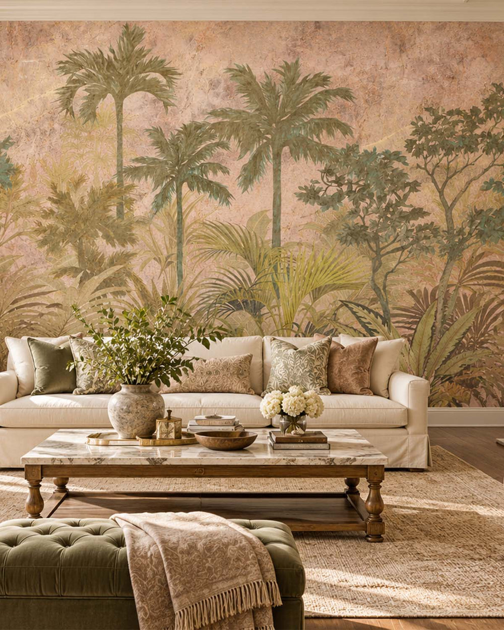 Just Rosey Vintage Tropical Jungle Residential Mural RM9257