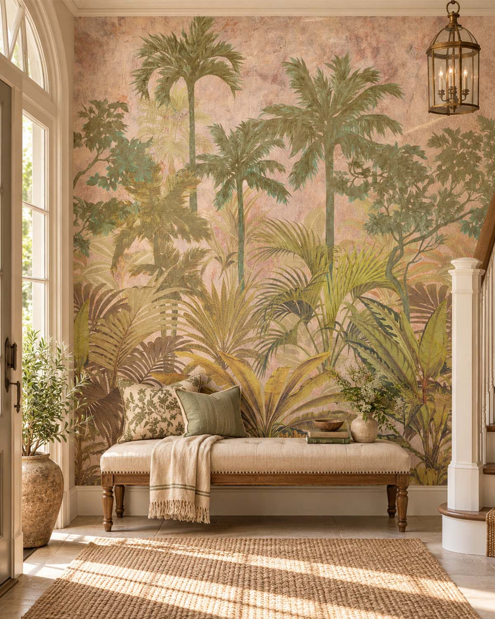 Just Rosey Vintage Tropical Jungle Residential Mural RM9257