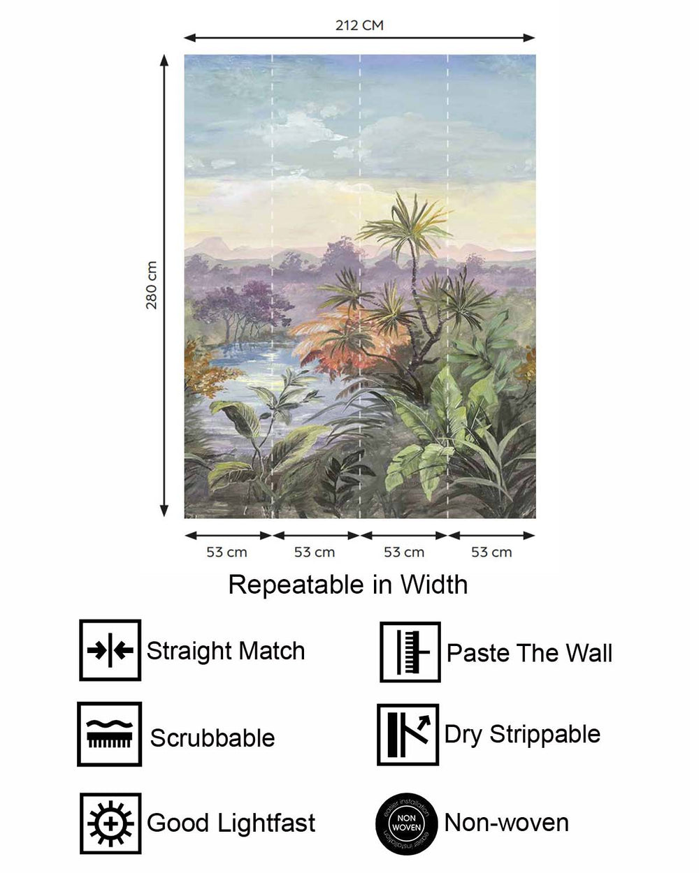 Plush Purple Vintage Tropical Chinoiserie Residential Mural RM9258