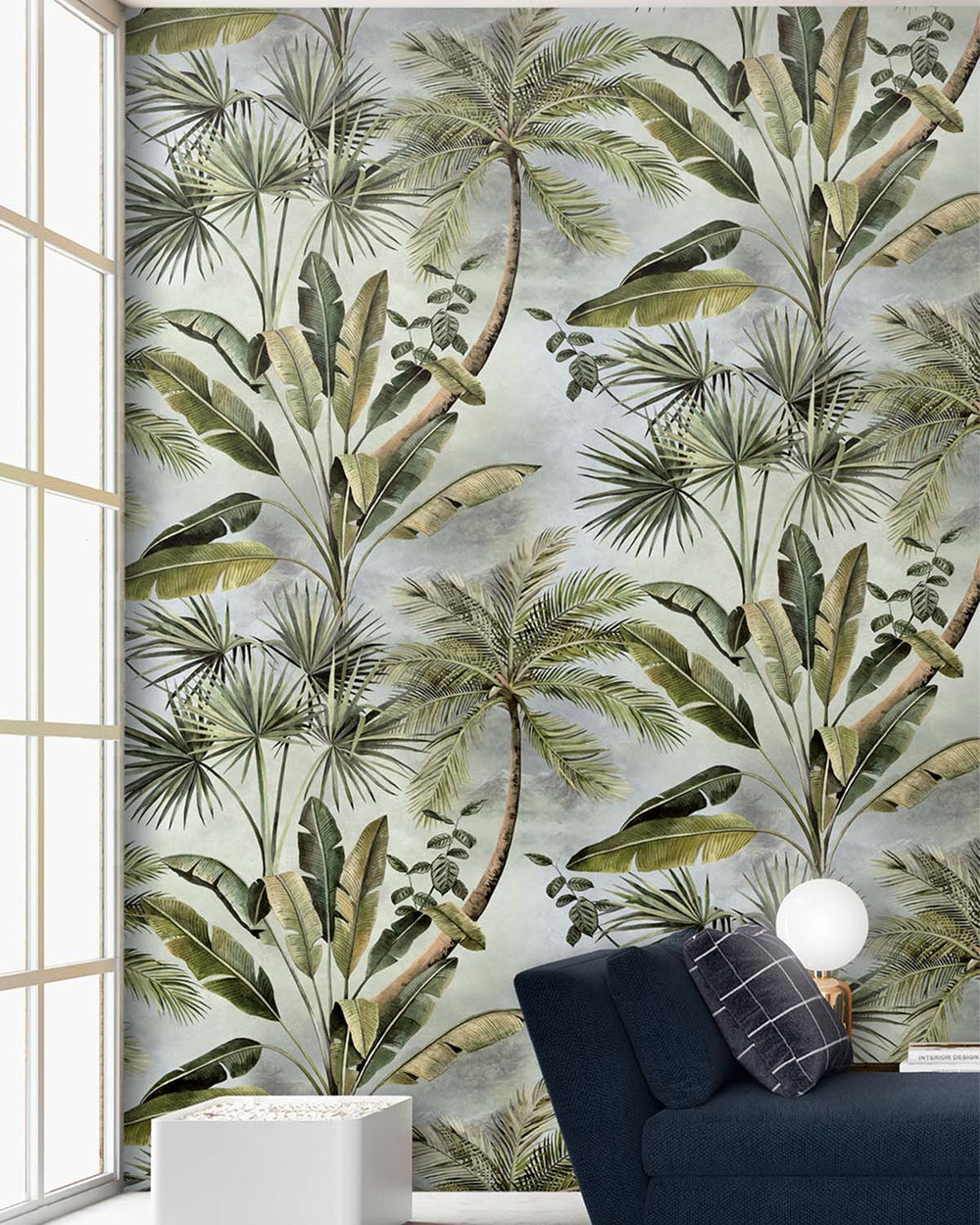 Gordons Green Tropical Palm Tree & Banana Leaf  Residential Mural RM9261