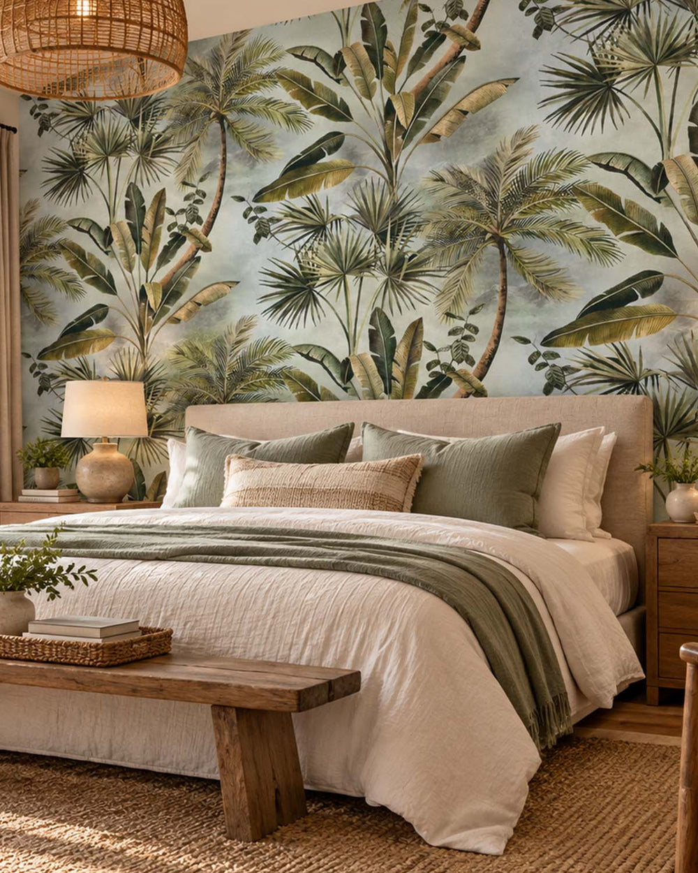 Gordons Green Tropical Palm Tree & Banana Leaf  Residential Mural RM9261