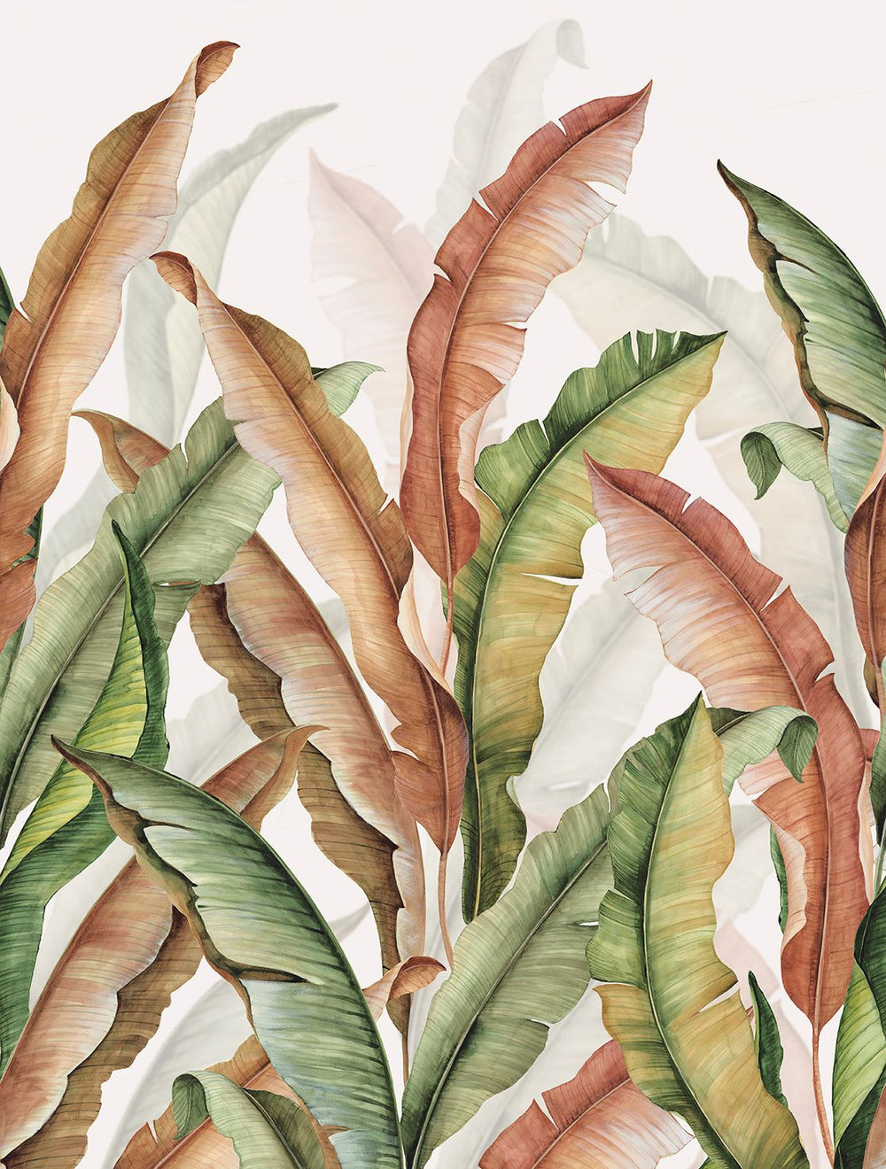 Caramel Apple Watercolor Banana Leaf  Residential Mural RM9266