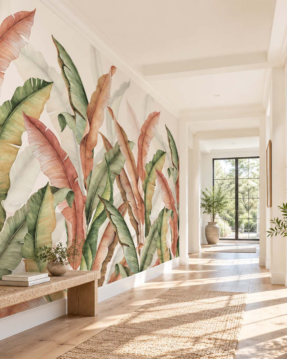 Caramel Apple Watercolor Banana Leaf  Residential Mural RM9266