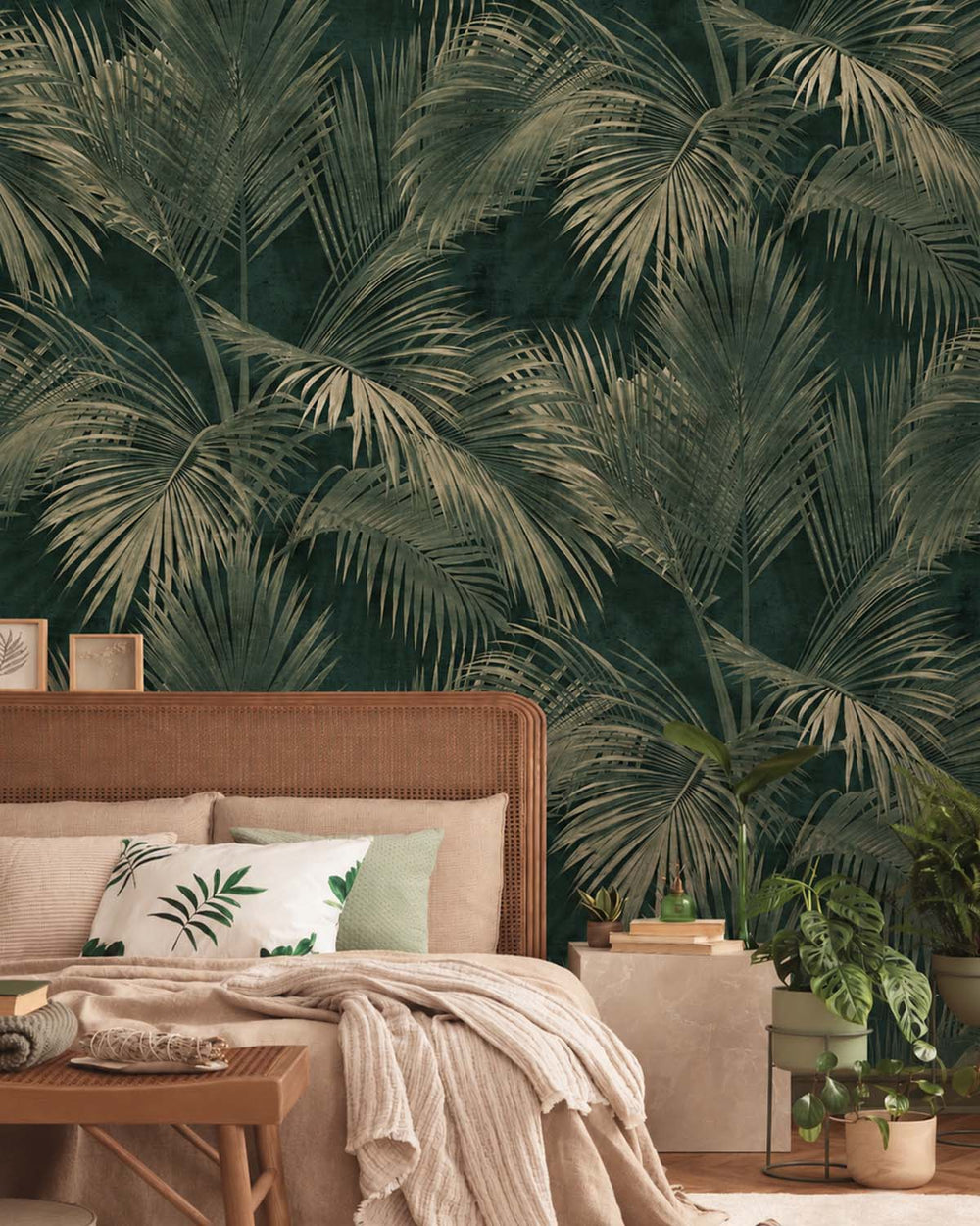 Cardin Green Twilight Palm Luxe Residential Mural RM9269