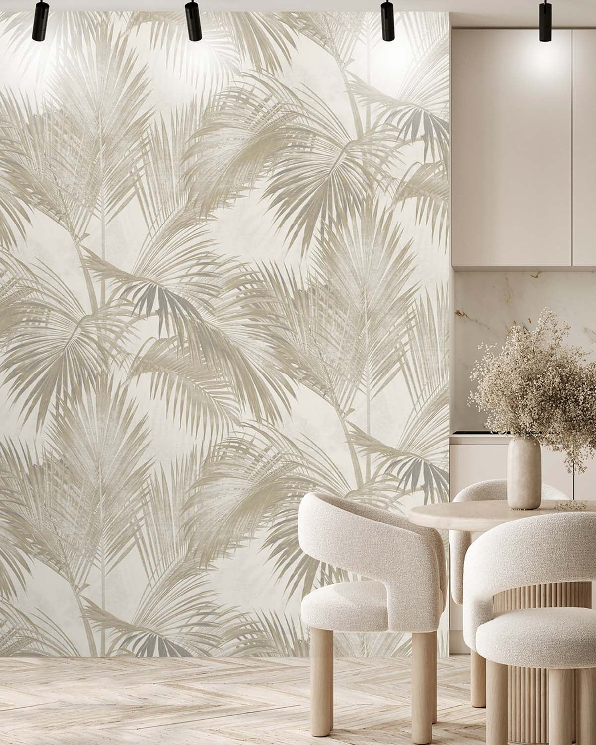 Stonehenge Greige Twilight Palm Luxe Wallpaper Panels RM9271