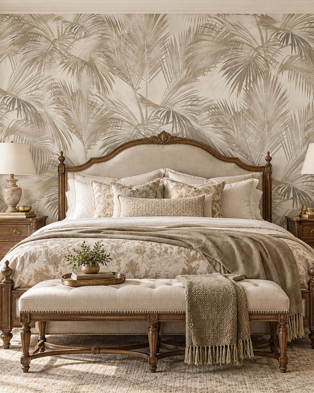 Stonehenge Greige Twilight Palm Luxe Residential Mural RM9271