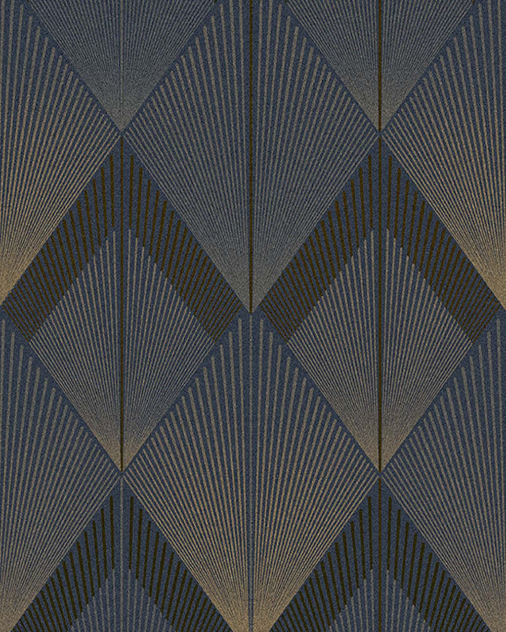 North Sea Blue Art Deco Diamond Sunburst  Residential Mural RM9272