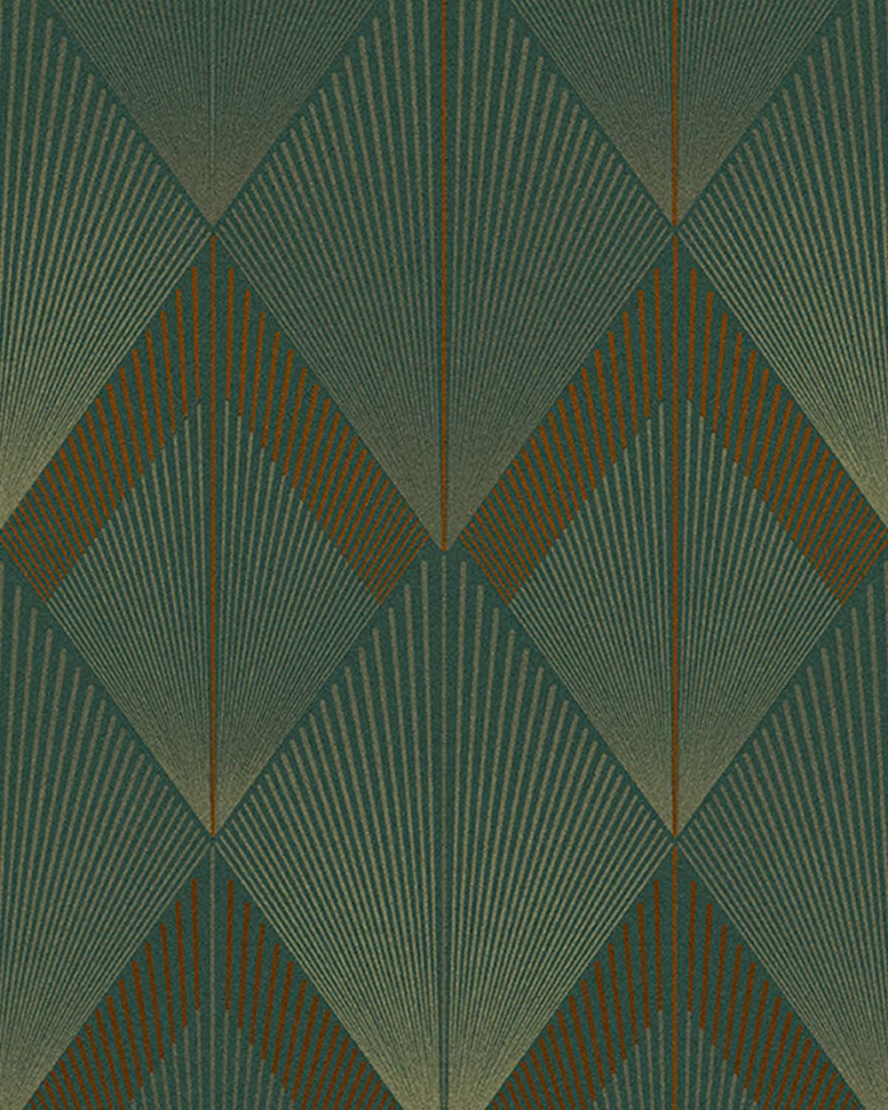 English Holly Art Deco Diamond Sunburst  Residential Mural RM9274