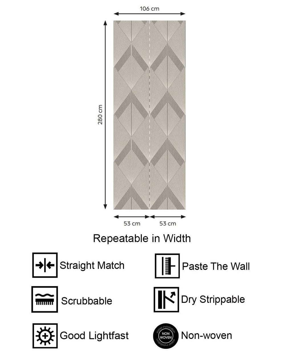 Bright Sepia Art Deco Diamond Sunburst  Residential Mural RM9275