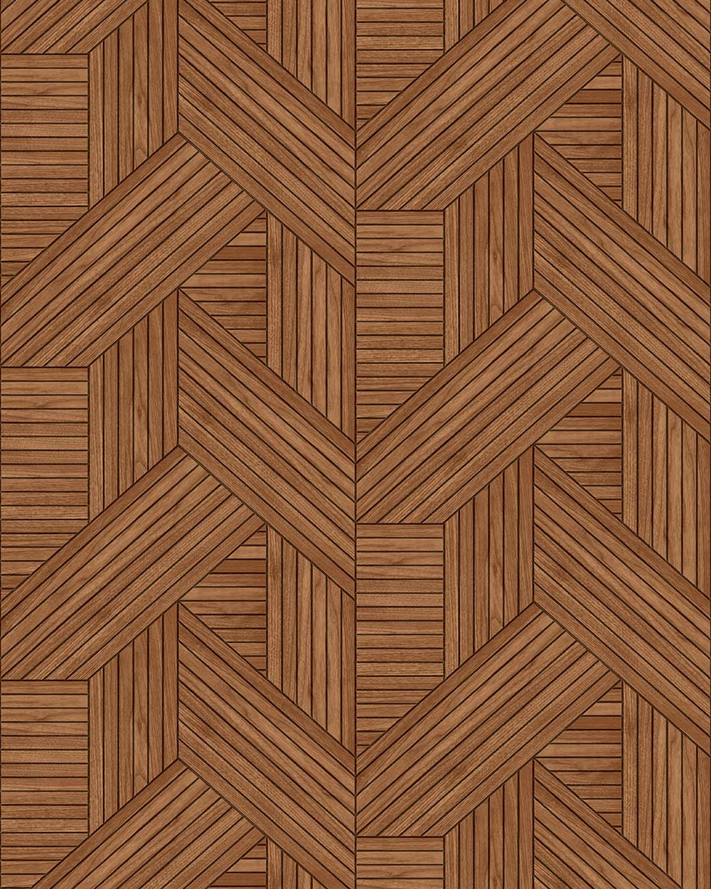 Autumn Bark Interwoven Faux Parquet Geometric Residential Mural RM9278