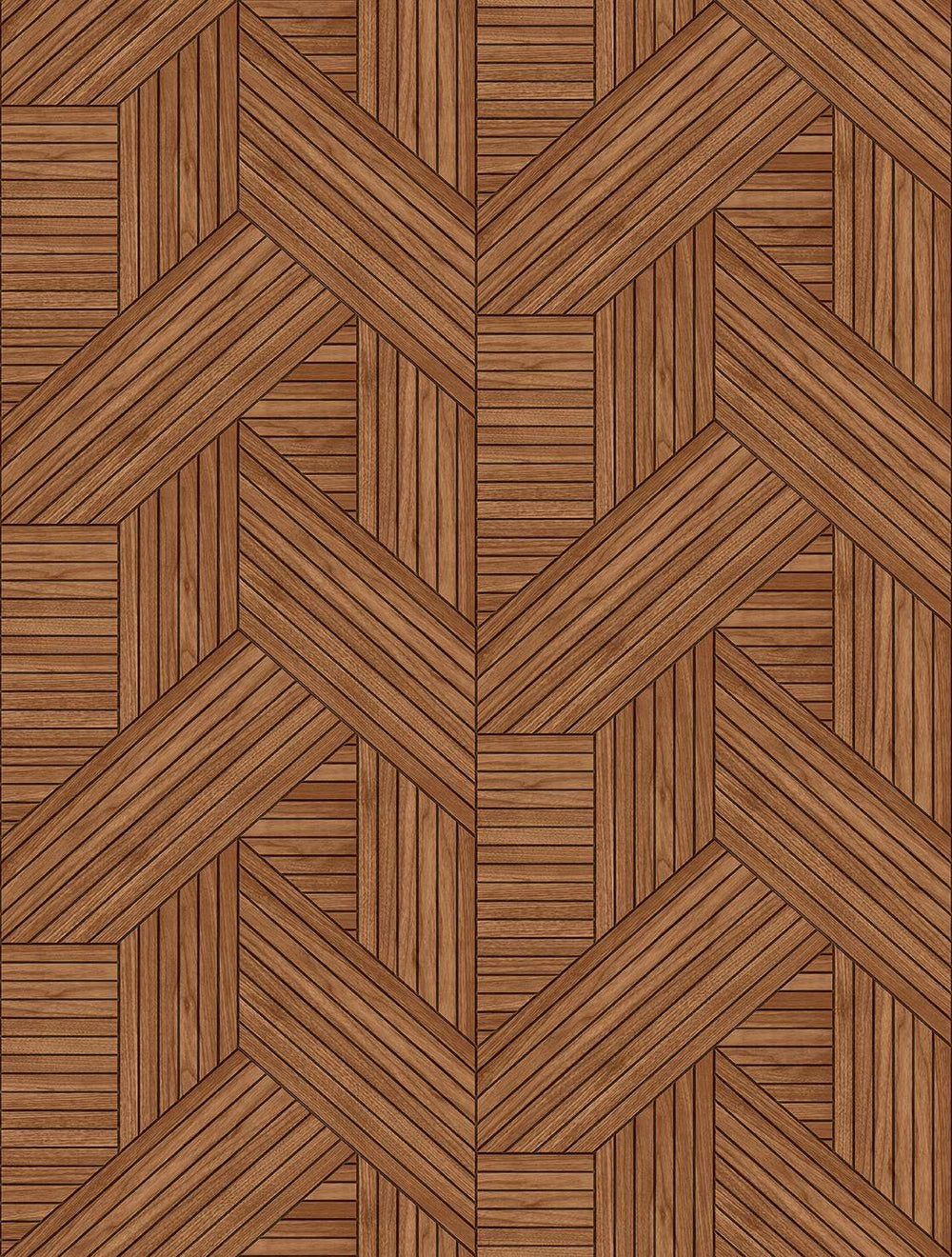 Autumn Bark Interwoven Faux Parquet Geometric Residential Mural RM9278
