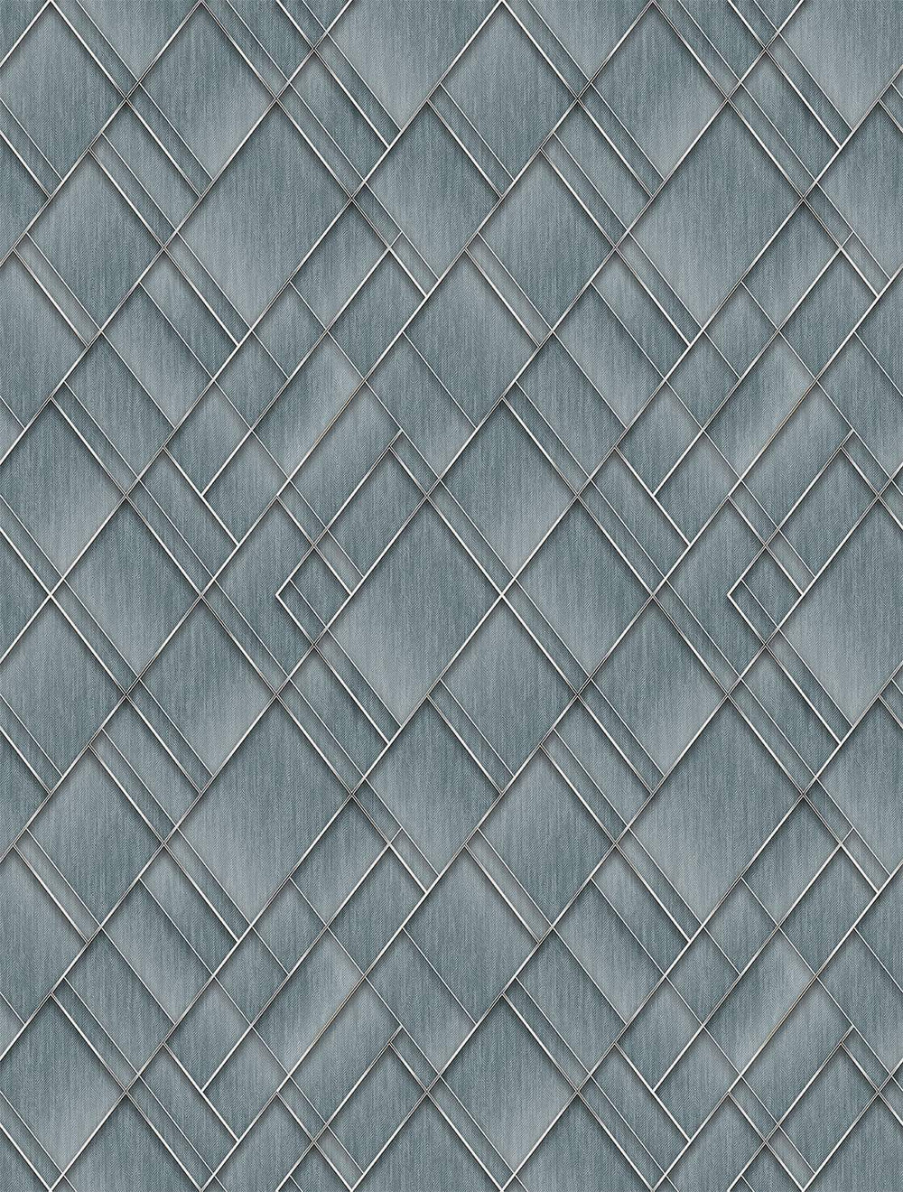 Regent Grey Modern Geometric Trellis  Residential Mural RM9280