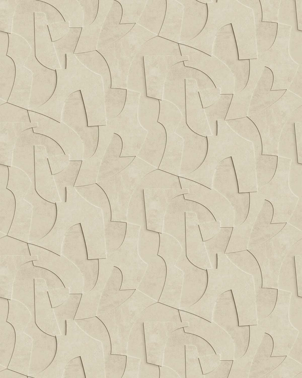 Desert Khaki Sculptural Bas-Relief Abstract Residential Mural RM9285
