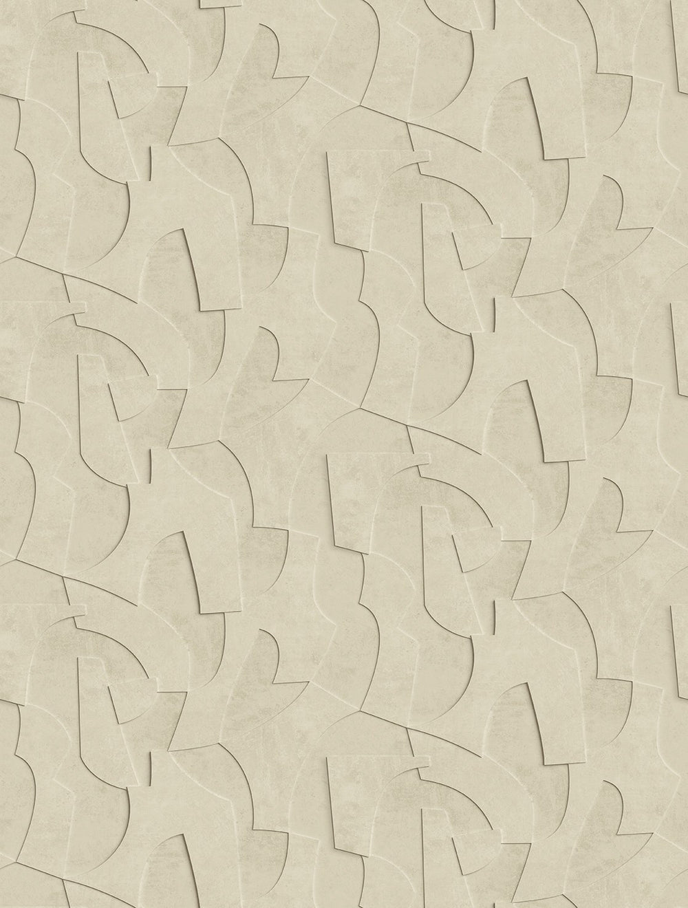 Desert Khaki Sculptural Bas-Relief Abstract Residential Mural RM9285