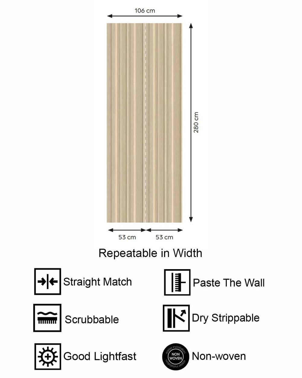 Best Beige 3D Faux Wood Slat  Residential Mural RM9288