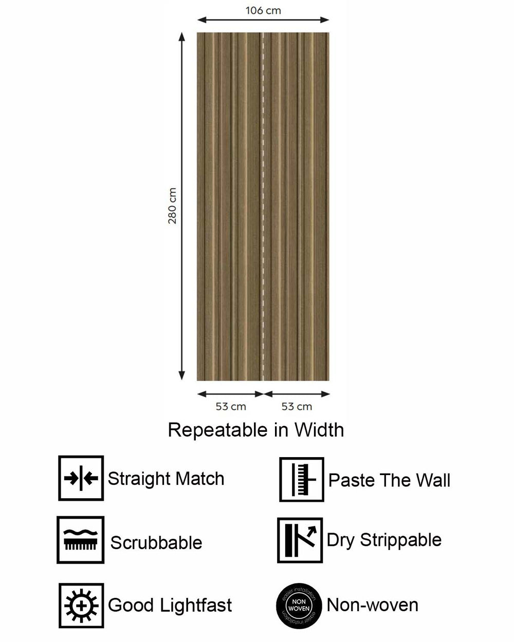 Olive Wood 3D Faux Wood Slat  Residential Mural RM9289