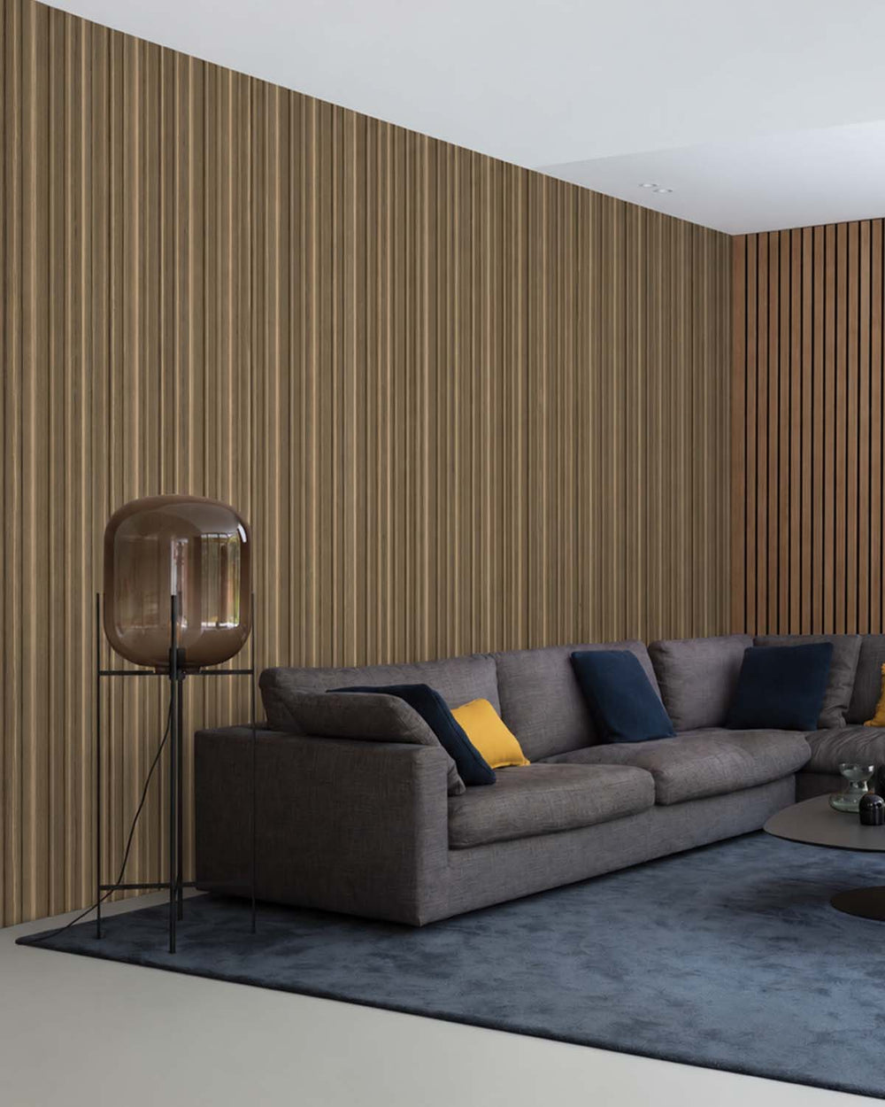 Olive Wood 3D Faux Wood Slat  Residential Mural RM9289