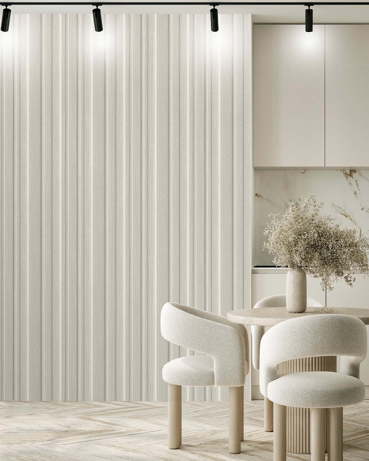 Play on Grey 3D Faux Wood Slat  Wallpaper Panels RM9290