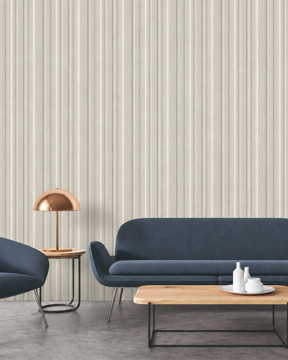 Play on Grey 3D Faux Wood Slat  Residential Mural RM9290