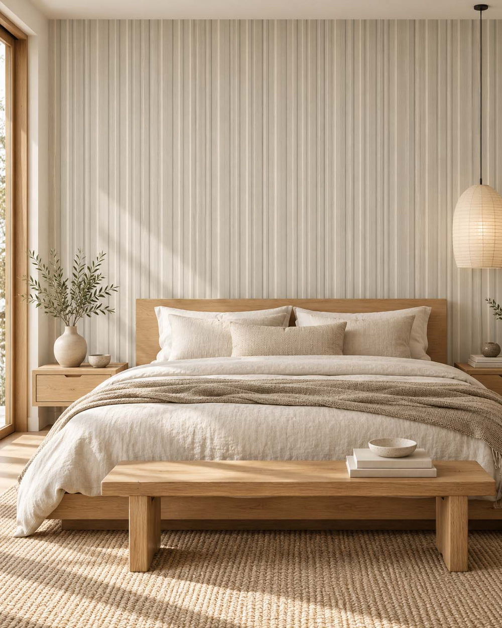 Play on Grey 3D Faux Wood Slat  Residential Mural RM9290
