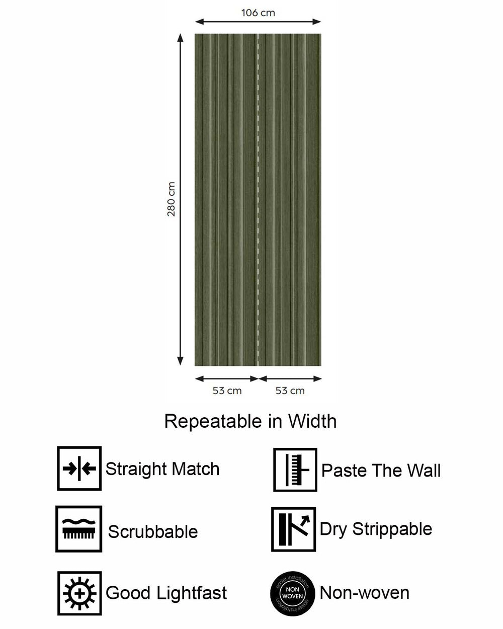 Matsuba Green 3D Faux Wood Slat  Residential Mural RM9291