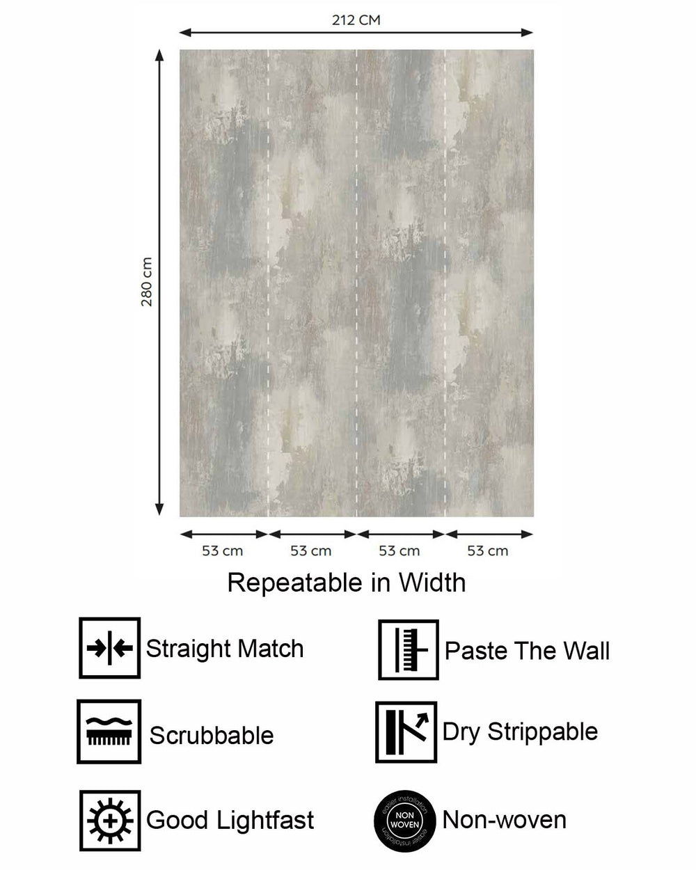 Kamenozoki Grey Distressed Concrete Residential Mural RM9292